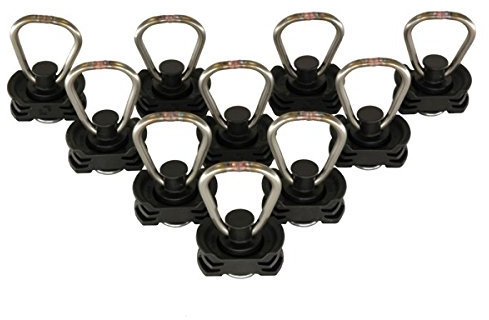 kuriershop 10 x Automotive Fitting für Airlineschienen, Kerl 500, Belastbarkeit LC 500 daN, Stahl verzinkt mit Kunststoff-Retainer