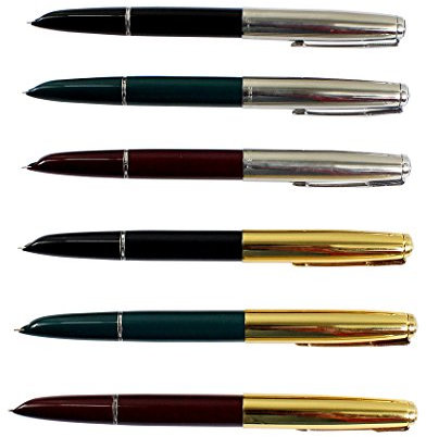 Ranvi Hero 616 Fountain Pen With Iridium Tipped Nib.3 PCS Golden Cap, 3 PCS Sliver Cap.