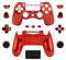 Carcasa completa con botones Mod Kit para PS4 Pro Slim para Sony Playstation 4 Dualshock 4 PS4 Slim Pro JMD-040 Mando Inalámbrico Reemplazo (Cromo Rojo)