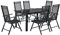 Juskys Salon de Jardin Milano en Aluminium 6+1 — 6 chaises à Haut Dossier réglables et Pliables avec Table — Ensemble de Meubles de Jardin 7 pièces résistant aux intempéries — Gris