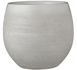 Mica Decorations Douro Pot de fleurs terre cuit rond blanc cassé 23 x Ø 26 cm - Pot de plante