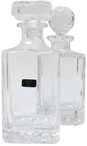 Groom Cut Crystal Glass Decanter & Golf Ball Style Stopper 479