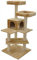 nanook Kratzbaum Katzenbaum stabil 138 x 60 x 60 cm hoch - 8 cm Ø Kratzstämme - standfest - XL Liegeplätze - beige