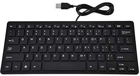 Clavier D'ordinateur, Mini Clavier Ultra-Mince à 78 Touches avec Interface USB, Clavier Filaire USB Noir/Blanc Adapté pour Ordinateur Portable/Ordinateur de Bureau(Le Noir)