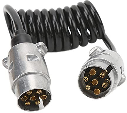 OUKENS 7 Pin Trailer Plug, 2 Meters 7 Pin Trailer Wiring Harness, 7 Wire Trailer Cable, European Standard Trailer Adapter Wiring Connector