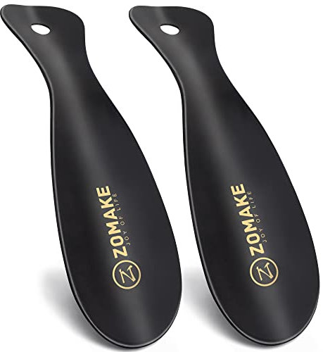 ZOMAKE Chausse Pied Métal 2Pcs - Petit Chausse-pieds Enfant Chausse Pieds Court Metal pour Convient à Toutes Les Tailles de Pieds,19cm Chaussé Pied Facile à Utiliser(2 Pièces Noir)