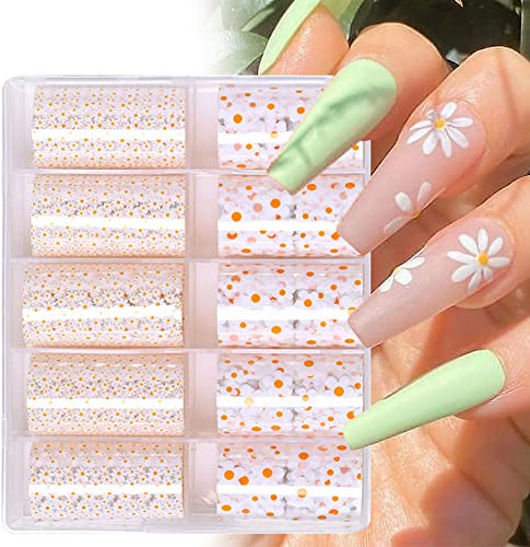 Surakey 10 Rollen Transferfolie Nagelfolie Stickers Blumen Transfer Nagelfolie Aufkleber Nail Art Transferfolie Sticker Nailart Folie Transfer Selbstklebend Nagel Sticker Nagelfolien Nagelschmuck