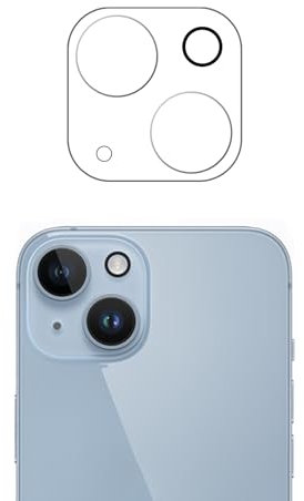 WedDecor Camera Lens Protector for iPhone 13 (6.1-inch) & iPhone 13 mini (5.4-inch), 9H Tempered Glass, Ultra-thin Scratch-Resistant Tempered Glass, Case Friendly, Night Shooting Mode, Clear, 1pc