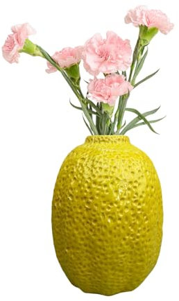Zitronenvase für Blumen, Einzigartige Zitronenförmige Vase für Dekor, Fruchtförmige Vase, Keramikvase, Gefälschte Zitronen-Dekorationsvase