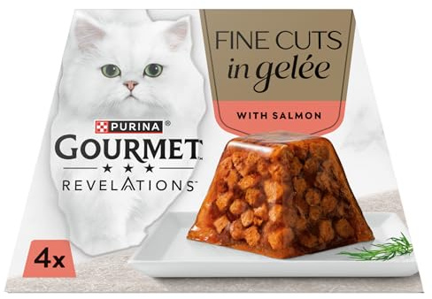 GOURMET Revelations Fine Cuts in Jelly Salmon Wet Cat Food 4x57g (Pack of 6)