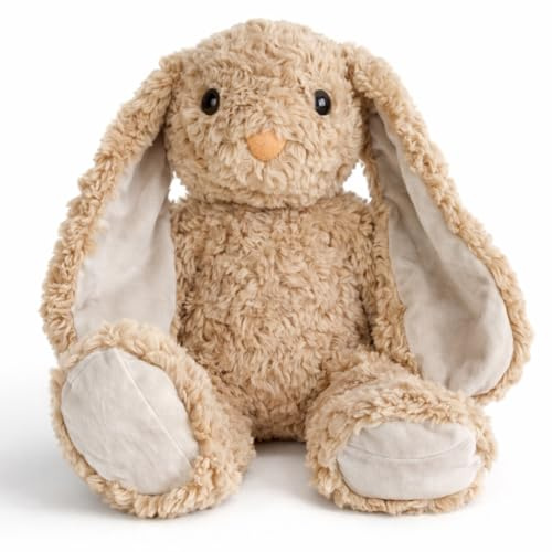 rafrtcl Weicher Plüschhase, 27 cm großer Stoffhase mit Schlappohren, ultraweiches Kuscheltier für angenehmen Komfort, maschinenwaschbares Plüschtier-Geschenk für Kinder ab 3 Jahren (Braun)