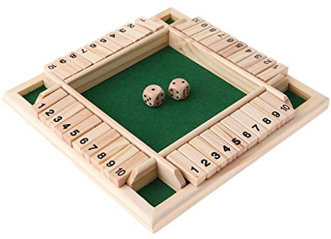 FewNvWa Deluxe 4 Seitiges Würfelspiel mit Zahlen von 1 10 Zum Trinken für 4 Spieler