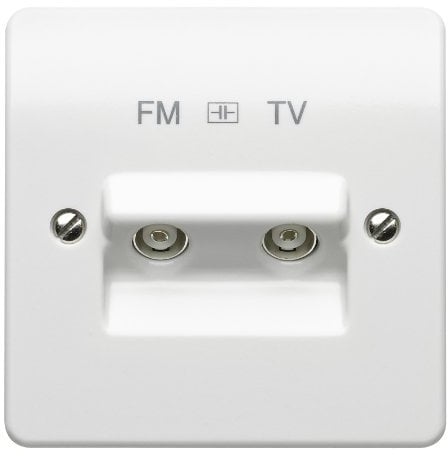 Mk K3522WHI 1-Gang Isolated TV/FM Diplexer