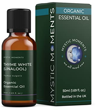 Mystic Moments | Organic Thyme White Sweet (Linalool) Essential Oil | 50ml | Derived from gives a herbaceous, fresh floral aroma for diffusers, oil blends and fragrance formulations.