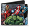 Buckle-Down mens Marvel Avengers Marvel Avengers Superhero Action Pos Bi Fold Wallet, Multicolor, One Size UK