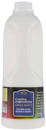 Creative Inspirations Acrylic Polymer Medium and Varnish - 1.8L Jug - Gloss Varnish for Acrylic Painting, Extends and Enhances Color, Create Acrylic Glazes, Soap and Water Clean-Up