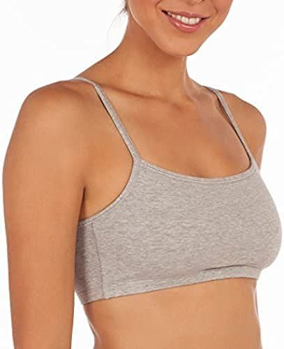 Fruit of the Loom Damen Spaghetti Strap Cotton Pullover Bra Value Sport-BH, Undurchsichtige, Weiß/Heather Gray/Schwarz/Weiß/Heather Gray/Schwarz, 6er-Pack, 85