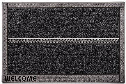 CarFashion 279663 PUR|SkylineClean – Türmatte mit -Metallic Oberfläche und robustem Textilbelag, 75 x 50 x cm, Anthrazit Metallic
