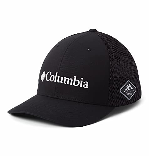 Columbia Unisex Mesh Baseball Cap, Black, White