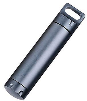 SENRISE Cápsula de supervivencia Botella de sellado impermeable Aluminio EDC Contenedor Tanque Herramienta de emergencia de supervivencia para caza Camping Montañismo (gris pistola, 1PCS)