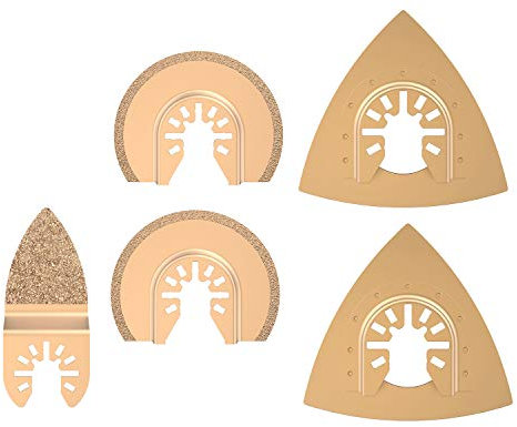 5 tlg Oszillierendes Zubehör Set Mix Multitool Sägeblätter Kit Multifunktionswerkzeug für Kunststoff/Holz/Soft Metal Cutting für Multimaster