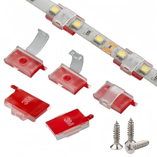 100 Pack Strip Light Clips LED Strip Light Mounting Clip for 8-10mm IP20/65