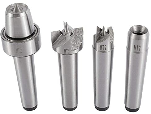 KUNTEC 4pcs MT2 Wood Lathe Drive Center Wood Lathe Drive Spur Cup Set