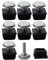 Pieds réglables 25 x 25 mm Kit d'inserts de tube carré Patin de meubles Niveleur réglable pour jambe de bureau de Table 8 pièces