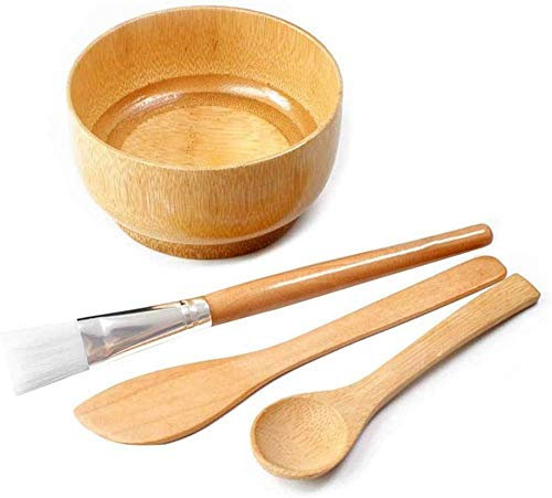 Mask Mixing Tool, Face Skin Care Wooden Mask Set Bowl, Mixing Mask Household Brush Spoon