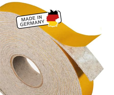 The Felt Store Filzband selbstklebend 30 mm breit, 2 mm dick, 6 m lang, grau - vielseitiger Filzstreifen, Klebefilz Ideal als Dichtungsband für Fenster und Türen sowie als Klapperschutz