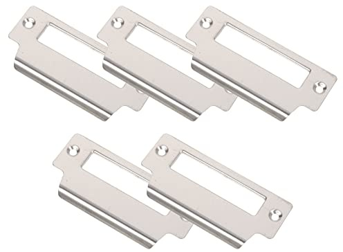 Door Security Plate Door Strike Plate Replacement Set Reinforcement for Door Lock Catch 5 Pcs with Screws for Wood and Metal Internal Doors