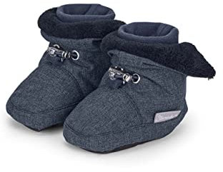 Sterntaler Baby Jungen Melange Babyschuh - Babystiefel, Babystiefelchen - Mid-Top Babyschuh mit rutschfester Gummi Sohle - blau, 21-22 (18-24 Monate)