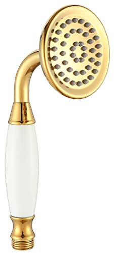 Ownace 3 Pollice Tradizionale Oro Ottone Ceramica Telefono Tenuto In Mano Soffione Doccia Vittoriano Soffione Doccia per Rubinetti