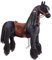 Ponnie Reitpferd mit Rollen Ebony M (5-12 Jahre), Spielpferd zum Reiten mit Abnehmbarer Braun Sattel und Halfter mit Zaumzeug, Kämmbare Mähne und Schwanz, Plüschpferd zum Reiten für Kinder