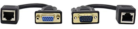 ZUYOOK VGA to RJ45 Adapter Cable RJ45 to VGA Cable, VGA 15-Pin Port Female&Male to RJ45 Female Cat5/6 Ethernet LAN Console for Multimedia Video(18CM/7Inch) 2Pack