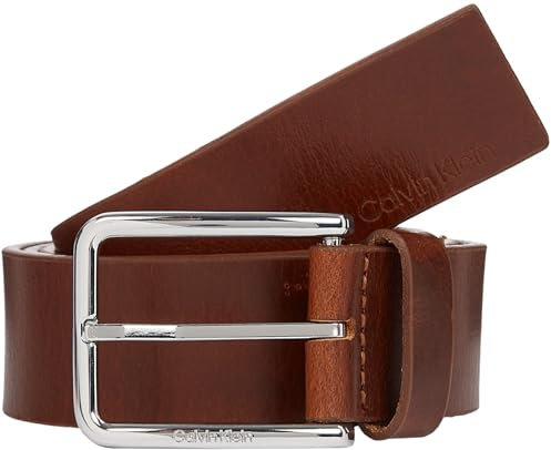 Calvin Klein Herren Gürtel Warmth Oiled Grain 3.5 cm Ledergürtel, Braun (Dark Tan), 95 cm