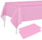PLULON 2 Stück Rosa Tischdecke aus Kunststoff, 137 x 274 cm, rechteckige Tischdecke für Baby Dusche Party Zubehör Hochzeit, Geburtstag, Kinder, Party, Zuhause, Tischdekoration
