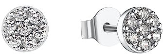 s.Oliver Ohrstecker 925 Sterling Silber Damen Ohrschmuck, mit Zirkonia synth., 0,5 cm, Silber, Kommt in Schmuck Geschenk Box, 2034381