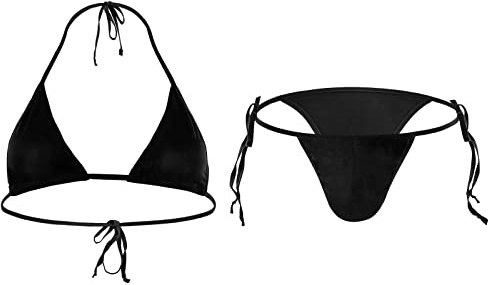 YJZQ Bikini Sissy pour Hommes Ensemble Soutien-Gorge et String Respirant Thong Hot sous Vêtement Ensembles de Lingerie Peignoir de Nuit Homme Pyjama Cosplay Culotte Ficelle Costume de Bain Halloween