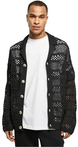 Urban Classics Herren Jacke Crocheted Cardigan black XL