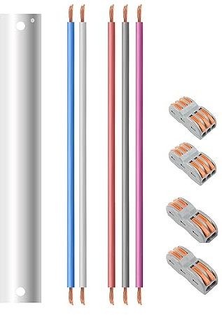 FXZZ 22 Ceiling Fan Downrod, Matte White Extension Downrod Including 5 Extension Wires and 4 Wiring Clips(No Threads)