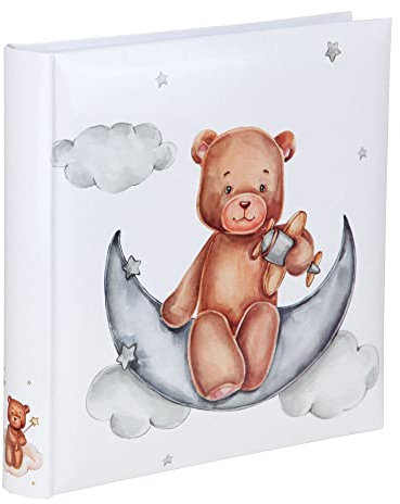 IDEAL TREND Cat & Bears Fotoalbum 30x30 cm 100 weiße Seiten Baby Kinder Foto Album Fotobuch: Farbe: Bear & Moon