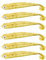 ZANDERKANT - Angelköder - Gummifische - Kauli - 2 Packungen je 3 Stück - Goldglitter - 12cm - Greifer 3/0 - schwimmend