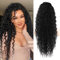FLUFYMOOZ Ponytail Extension Pferdeschwanz Verlängerung, 66 cm Pferdeschwanz Haarverlängerung im Bohemian-Stil mit Kordelzug für Frauen, langer, lockiger, gewellter Pferdeschwanz(66 cm Naturschwarz)