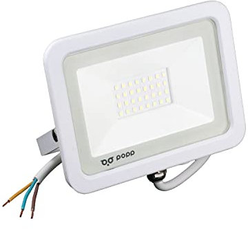 Popp® Pack x2 Foco Proyector LED Exterior Blanco 30W Luz neutra 4000K 95LM/W Impermeable IP65 Resistente al agua, Foco LED para exterior patios, jardines, terrazas, campos (30W, 4000K 2unidad)