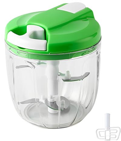 Yunshengmy Multi-Function Manual Food Chopper, Manual Food Processor Vegetable Chopper, Portable Hand Pull String Garlic Mincer Onion Cutter, Perfect for Kitchen(900ML)