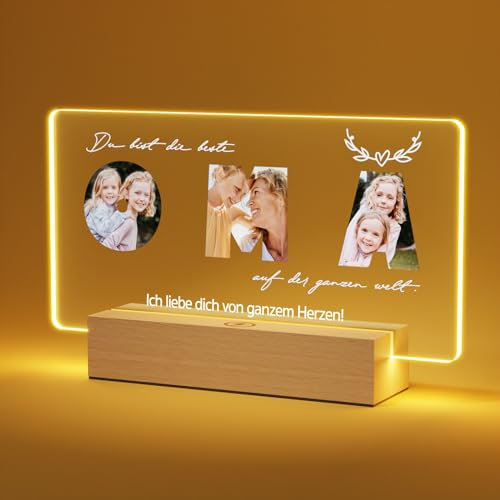 Giftove Geschenke für Oma Personalisierte Led Bilderrahmen mit Foto - Oma Weihnachtsgeschenke von Enkelin & Enkeln - Beste Oma Geschenke zum Weihnachten, Geburtstag