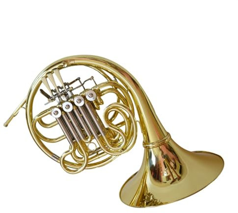 4-Tasten-Waldhorn B-Dur/F-Waldhorn, Messingrohr, weißes Kupfer, Tonhöhenänderung. Waldhorn Waldhorn Musikinstrumente
