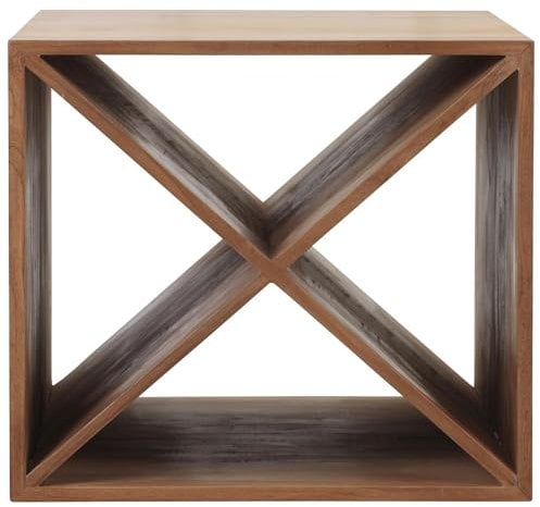 Teako Design Schrankeinsatz Carmelo Teak Massivholz, 43 x 60 x 38 cm, Pflegeleichte Teakmöbel, Wohnzimmer, Weinregal aus robusten, Teak, Pflegeleicht und Langlebig, Rechteckig