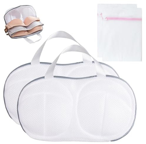 CJZZ 2pcs Sujetador Bolsa De Lavandería+2pcs Pequeño Bolsa Lavadora,Bolsa Lavadora Ropa Interior,Calcetines,Bolsa Lavanderia,Bolsa Red,Bolsa Lavadora Ropa Interior para Ropa Interior, Sujetadores
